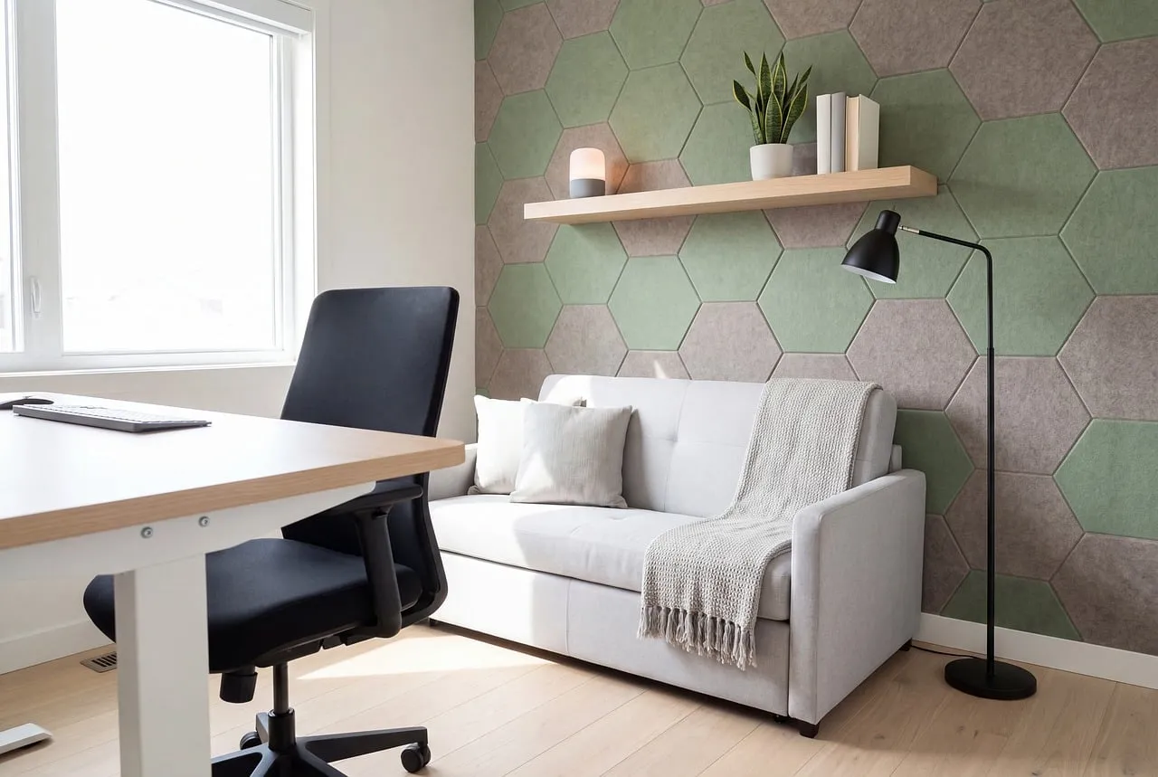 Chic Scandinavian Home Office: Modern Design, Cozy Comfort