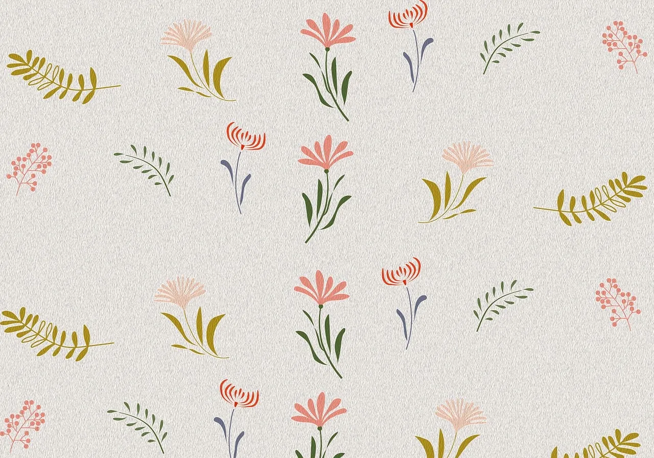Charming Pastel Floral Pattern: Vintage Botanical Delight
