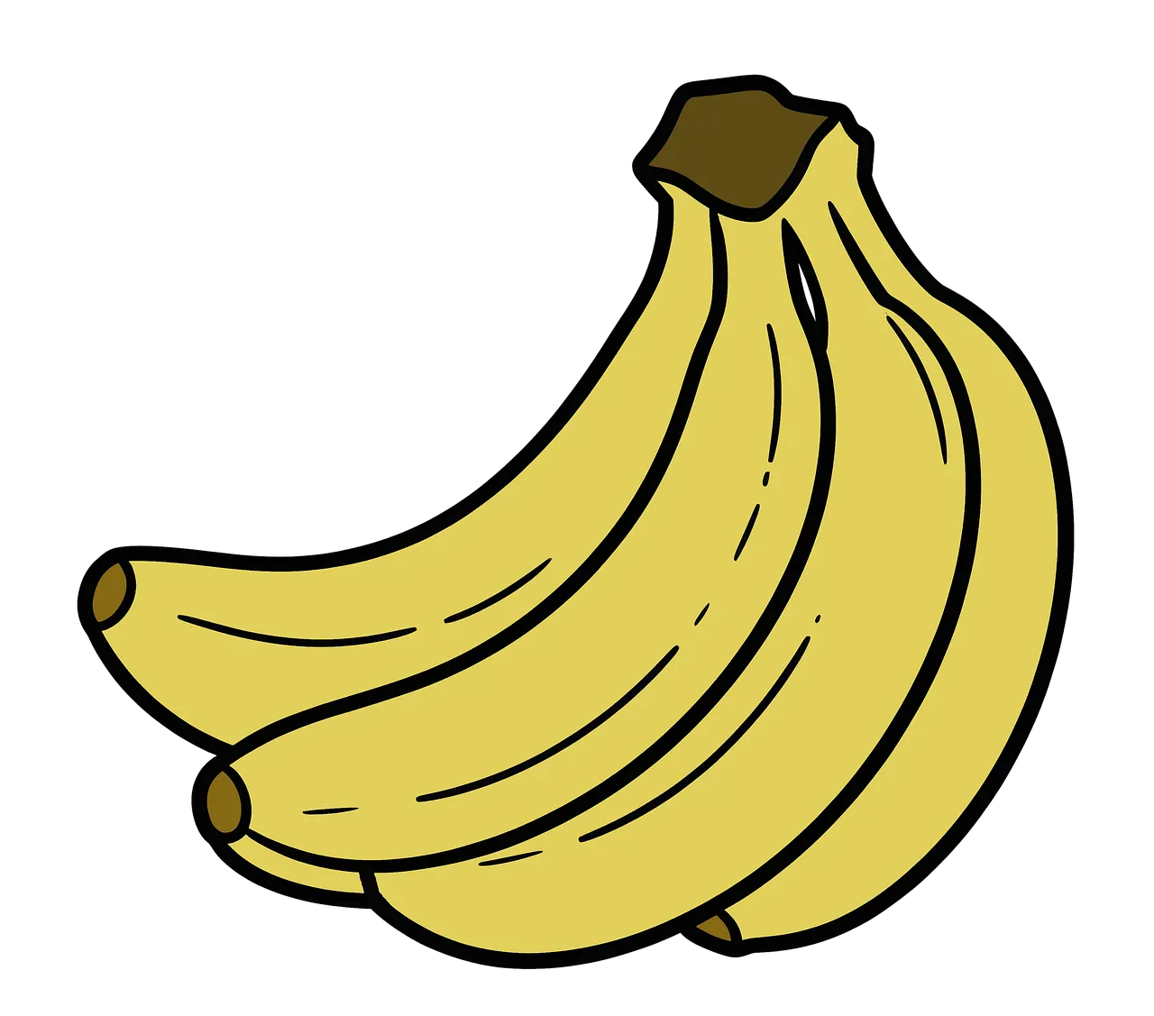 Vibrant Yellow Bananas: Hand-Drawn Tropical Delight