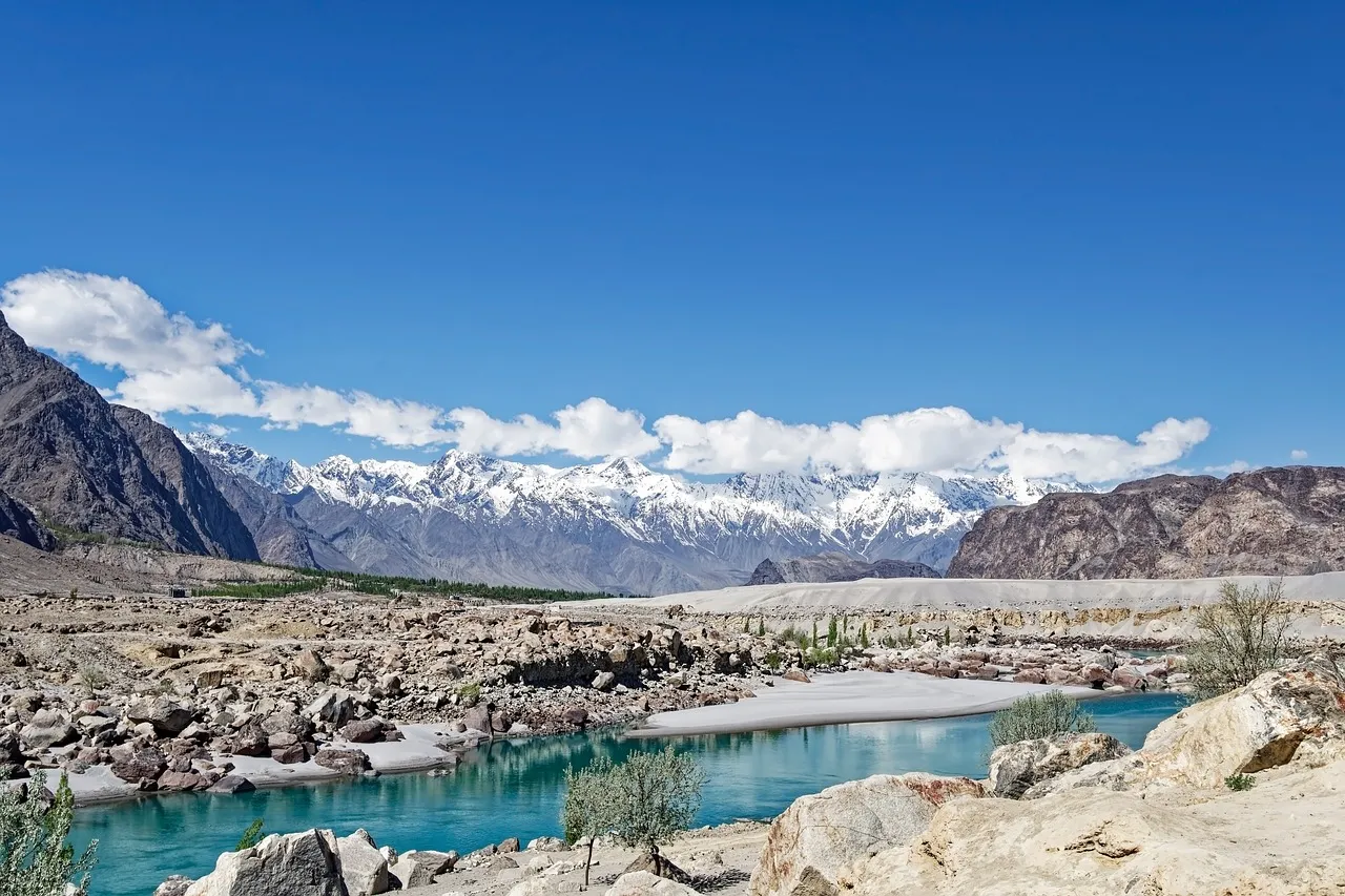 Breathtaking Karakoram: Indus River's Turquoise Embrace