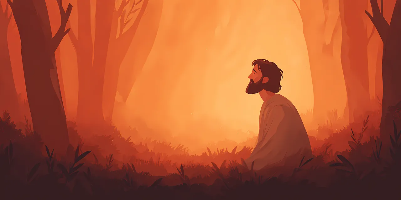 Ethereal Sunset Journey: A Serene Forest Reflection