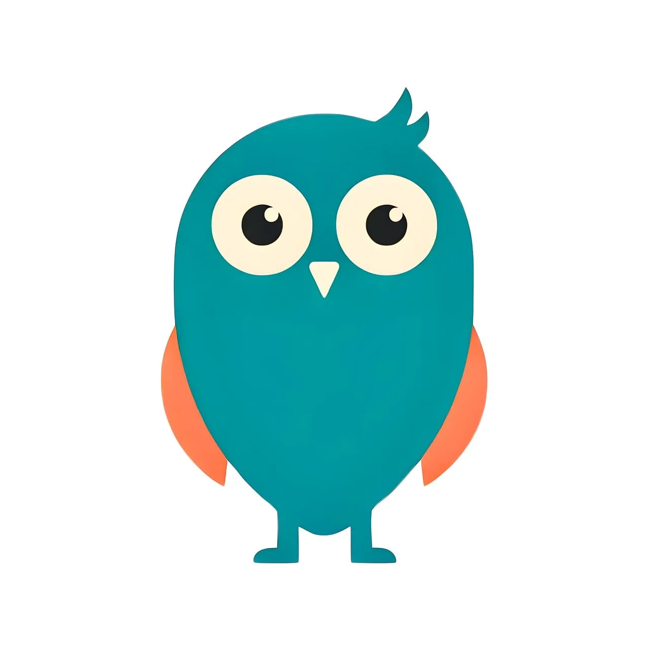 Charming Cartoon Owl: A Playful Minimalist Icon