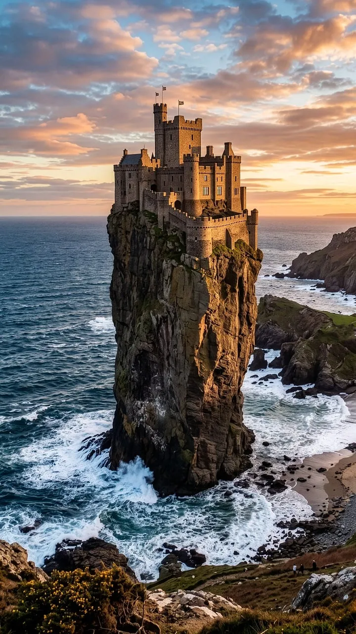 Breathtaking Medieval Castle Perched on a Dramatic Coastal Cliff