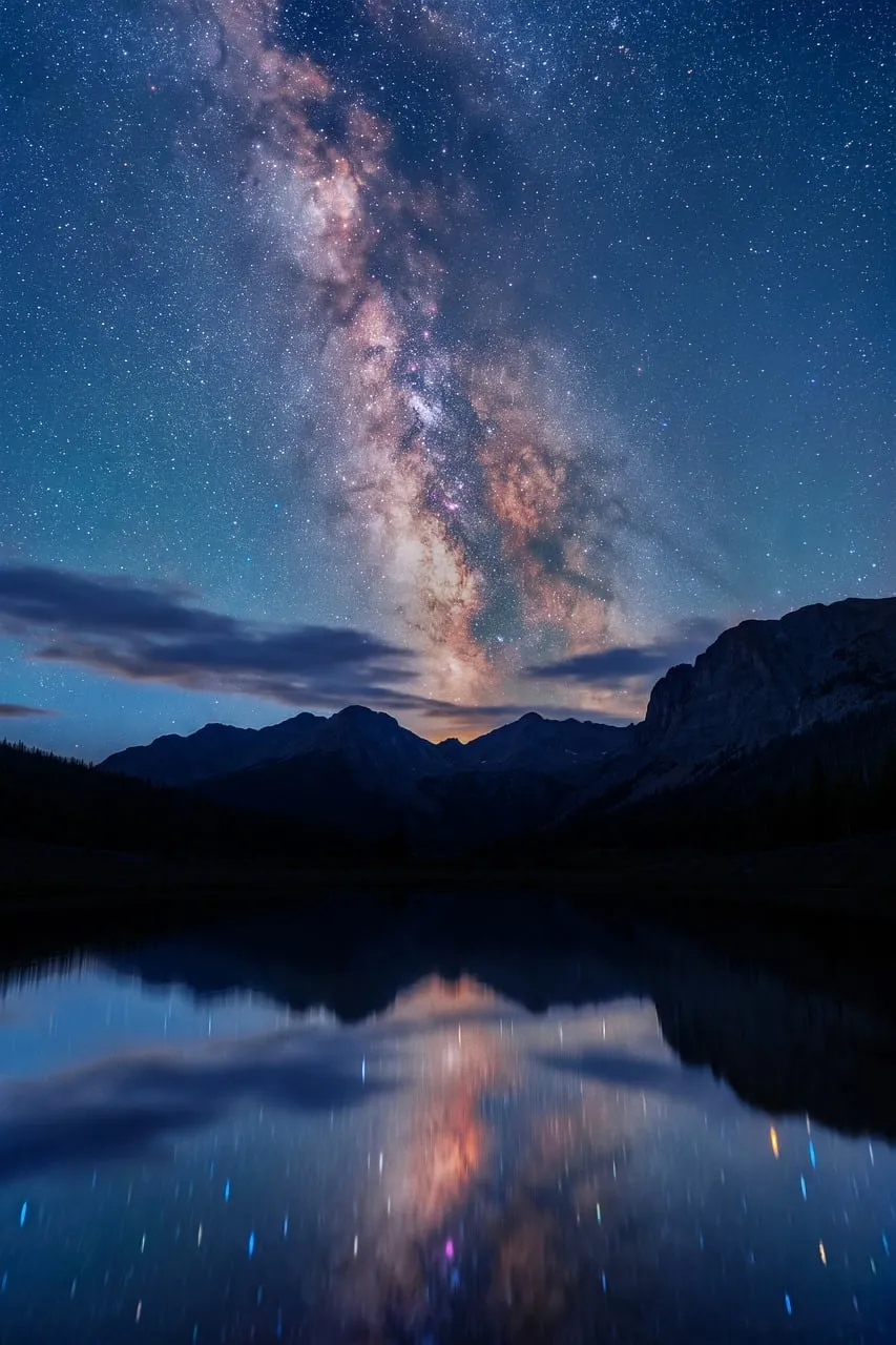 Breathtaking Milky Way Reflecting on Serene Mountain Lake
