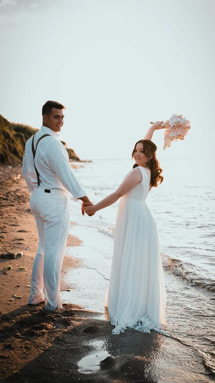 Romantic Sunset Beach Wedding: Couple's Dream Elopement