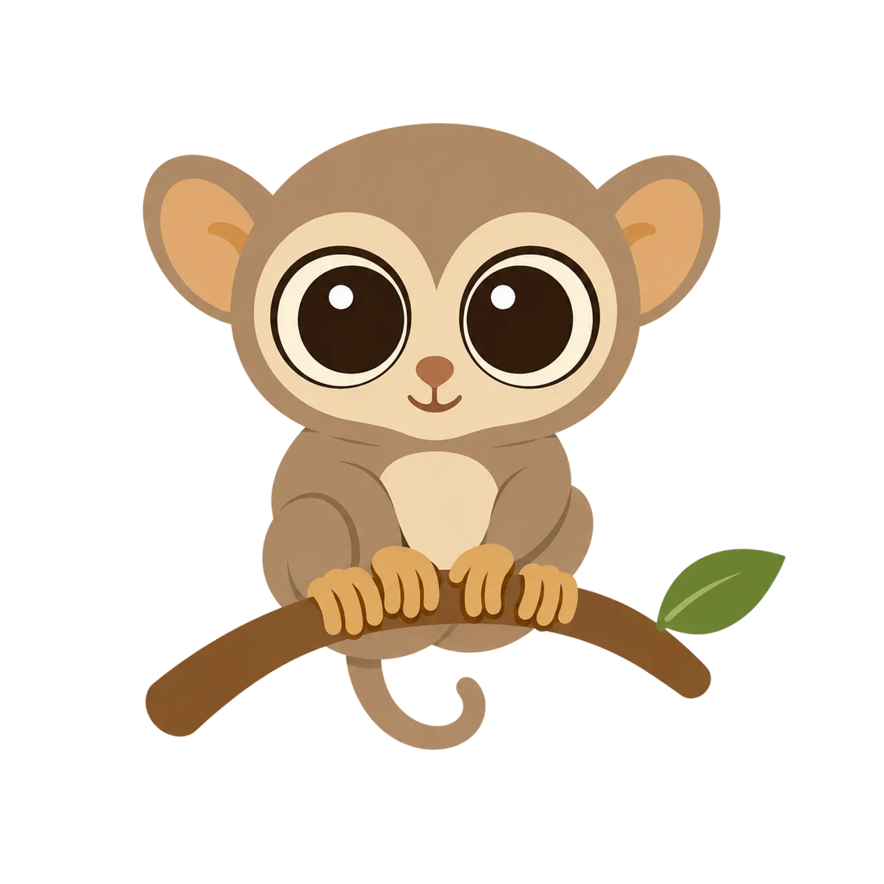 Adorable Big-Eyed Tarsier: A Cute Forest Friend Illustration