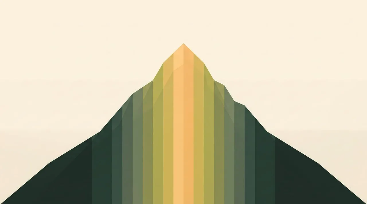 Vibrant Geometric Peak: A Modern Mountain Illustration