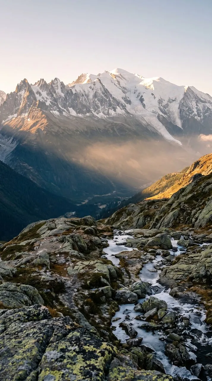 Breathtaking Alps: Majestic Peaks, Serene River, Golden Dawn