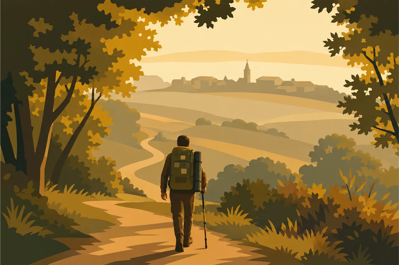 Golden Hour Trek: Solitude on the Trail to Village