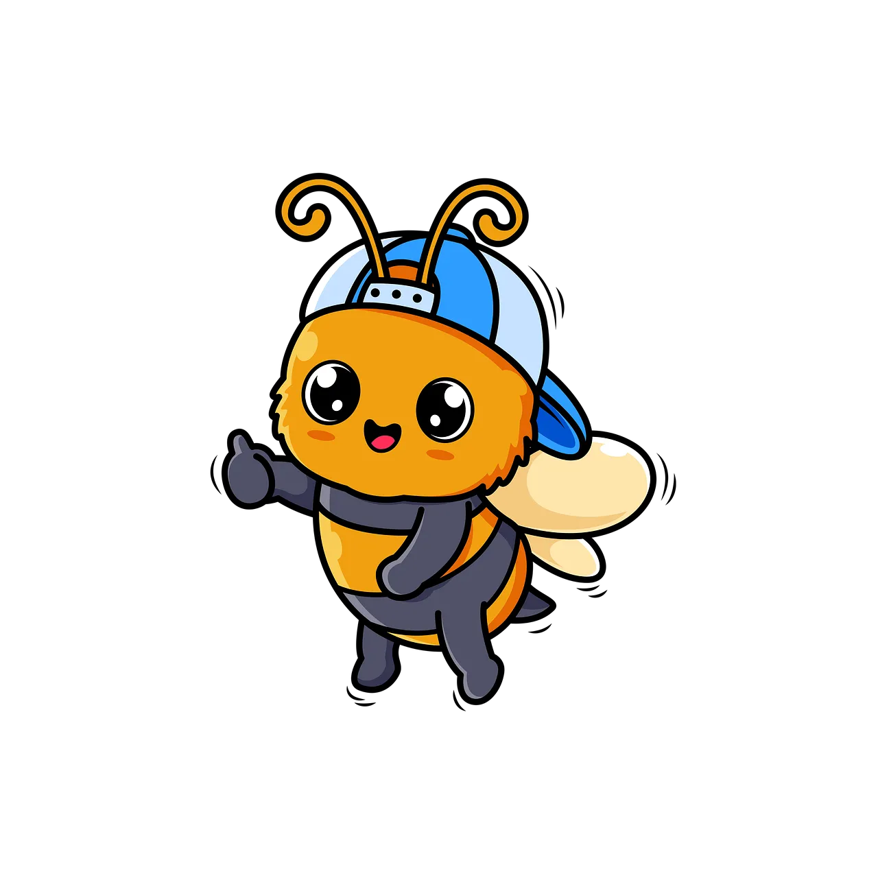 Adorable Kawaii Bee Giving Thumbs Up