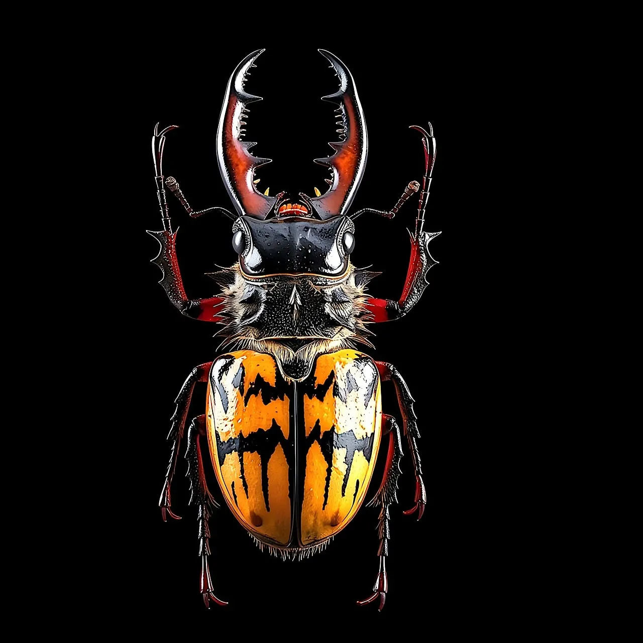 Exquisite Macro: Stag Beetle's Vibrant Armor Revealed