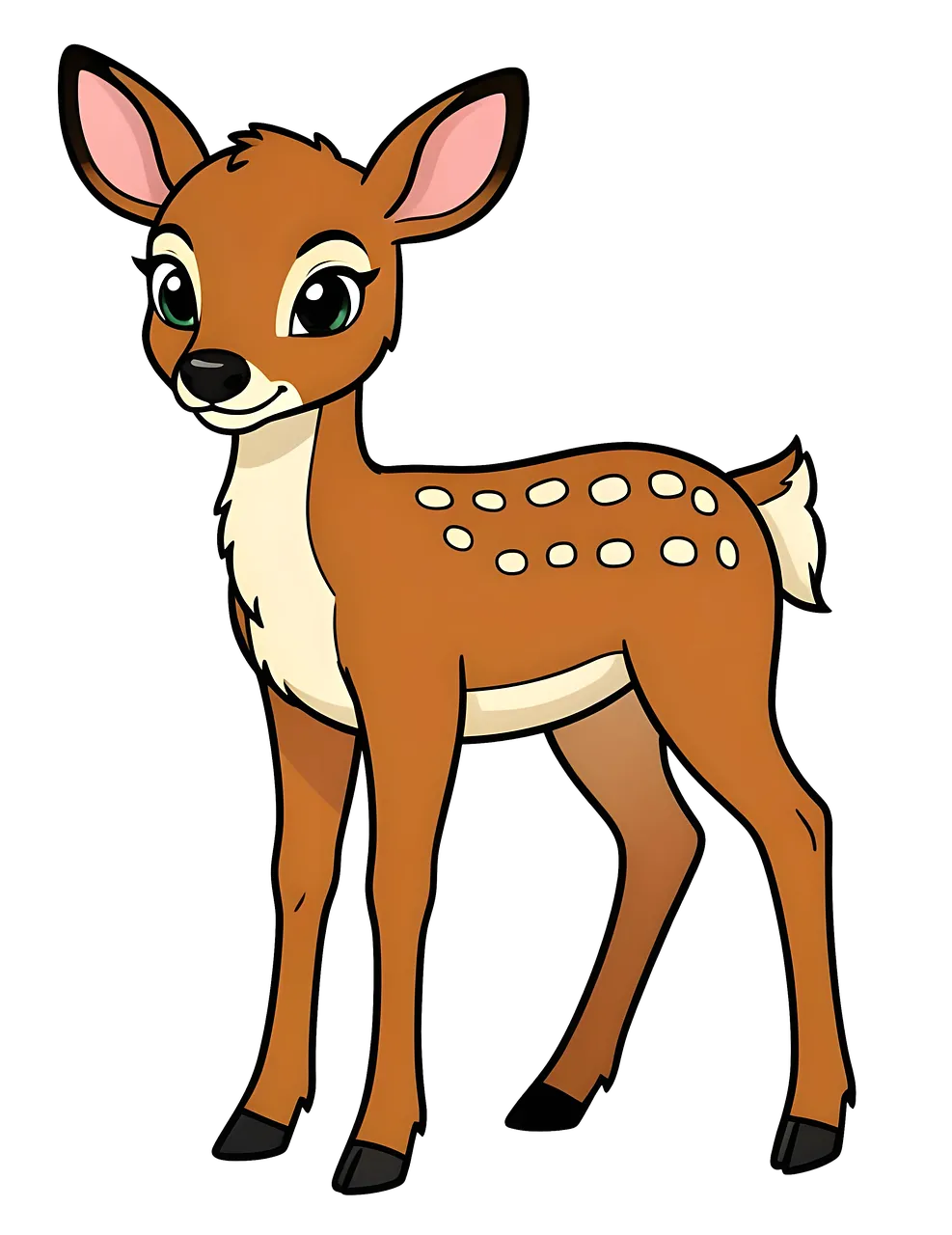 Charming Spotted Fawn Illustration: Adorable Young Forest Animal