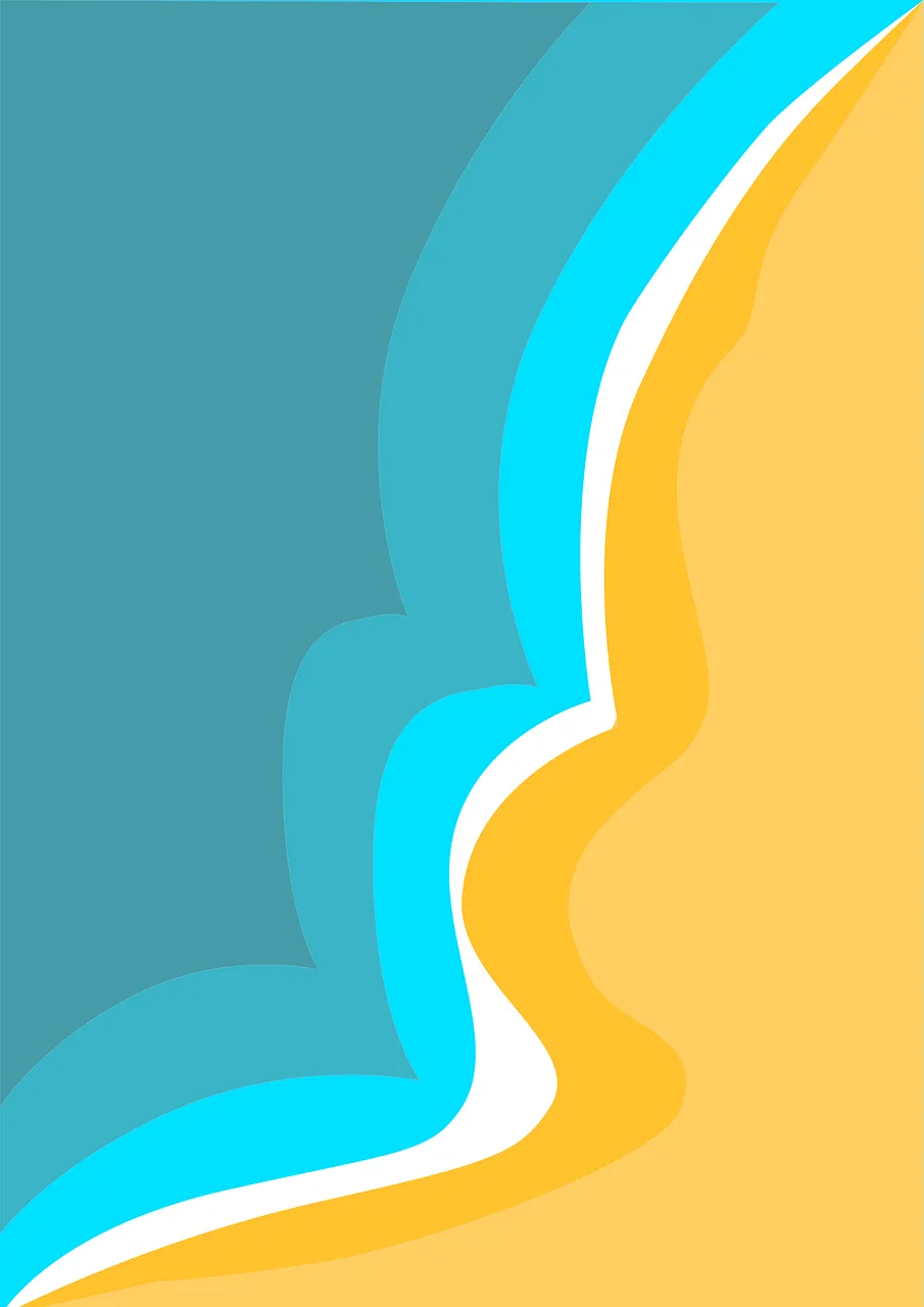 Abstract Coastal Bliss: Summer Ocean Waves and Sandy Beach