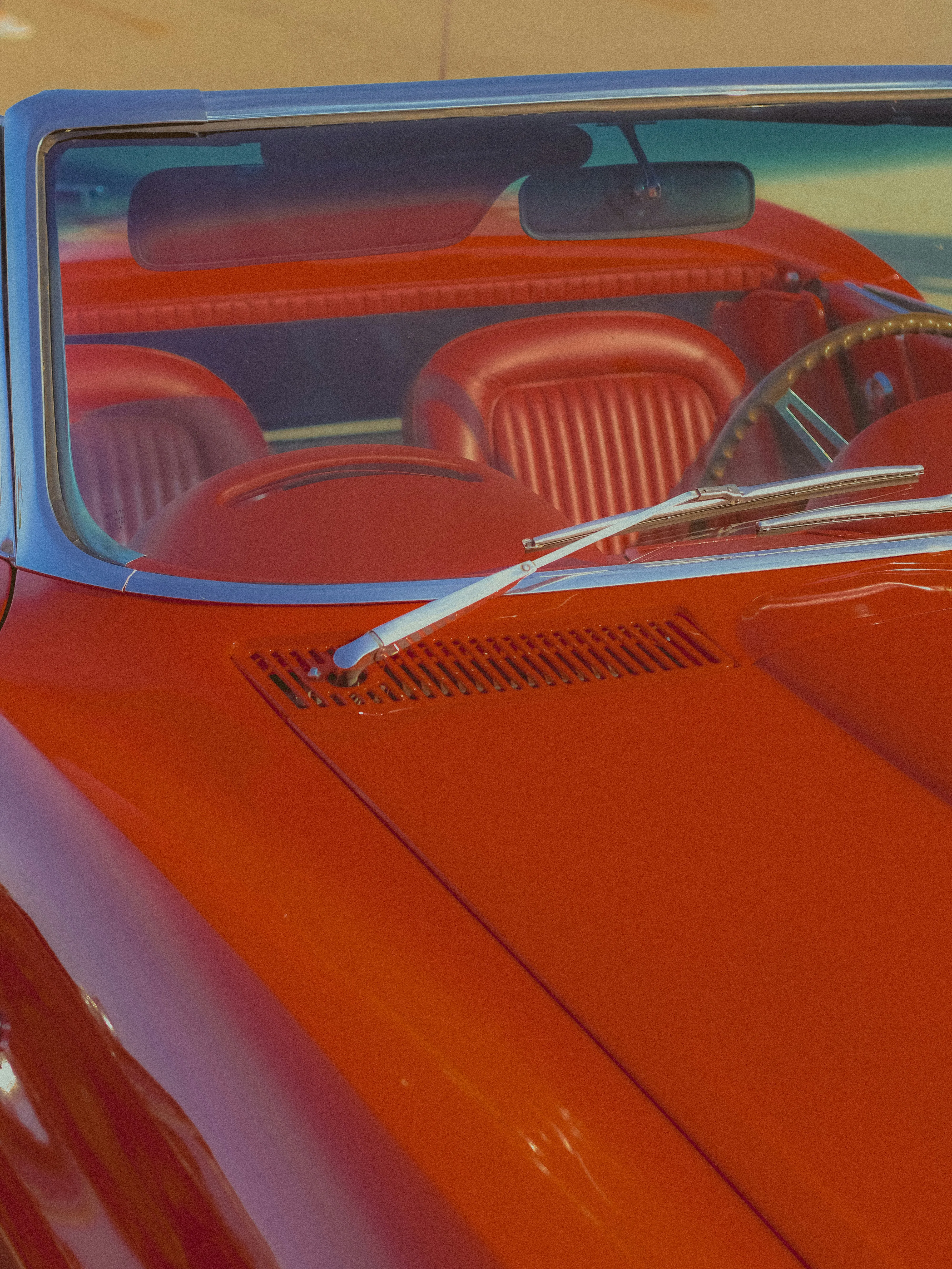 Vibrant Red Classic Convertible: Timeless Automotive Elegance