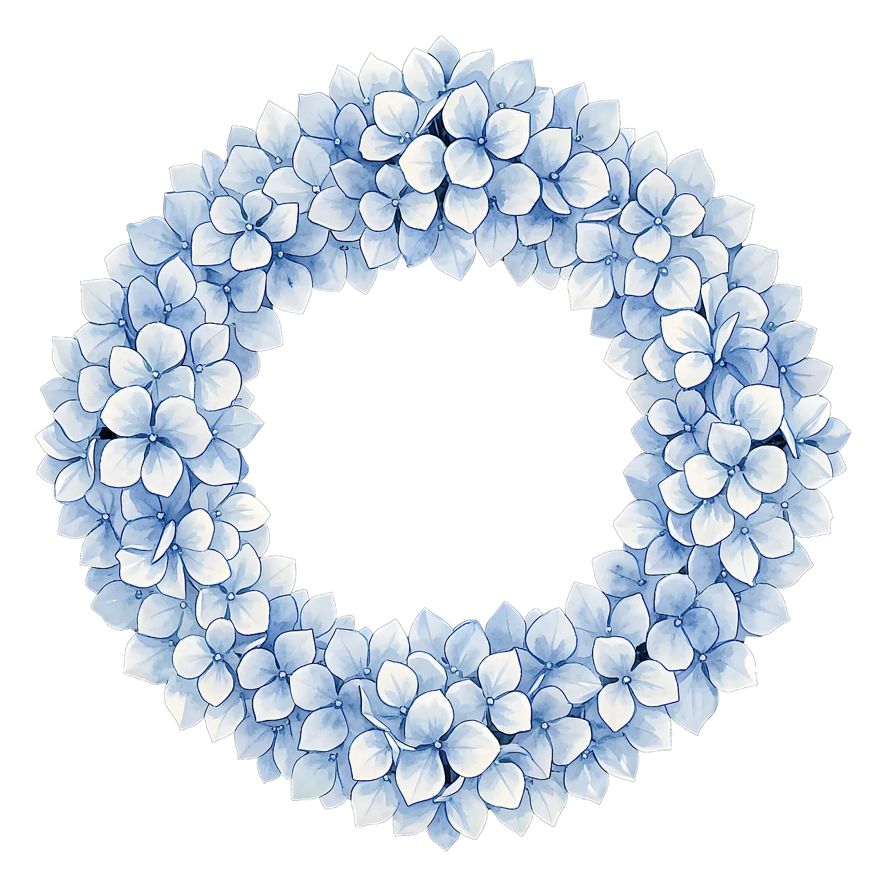 Exquisite Blue Hydrangea Wreath: Vintage Floral Elegance