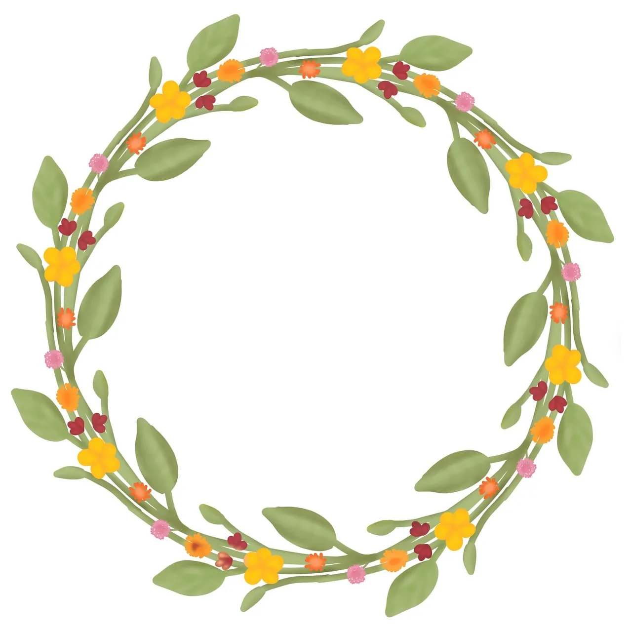 Vibrant Spring Floral Wreath: A Burst of Nature's Art