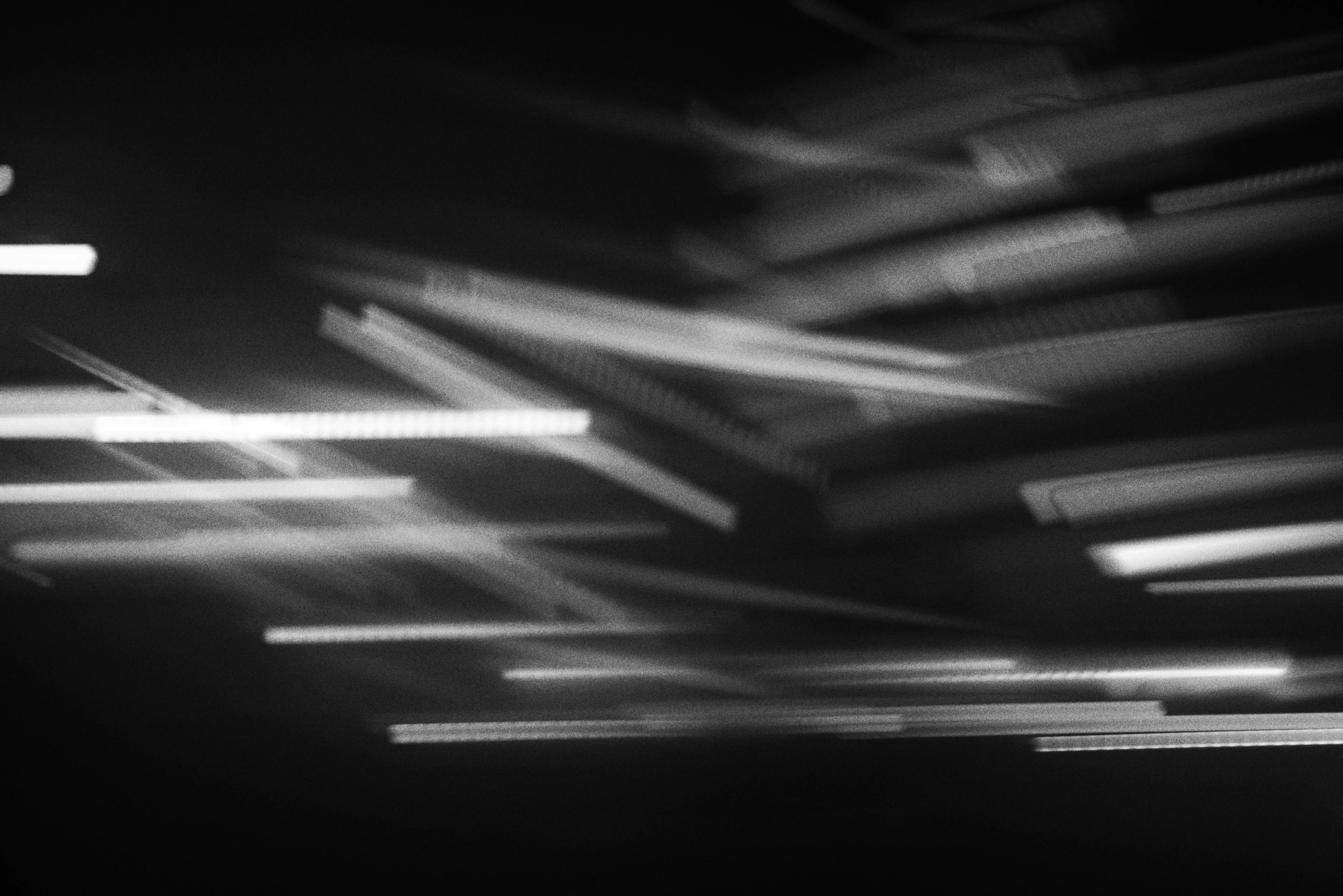 Dynamic Light Trails: Abstract Black and White Motion