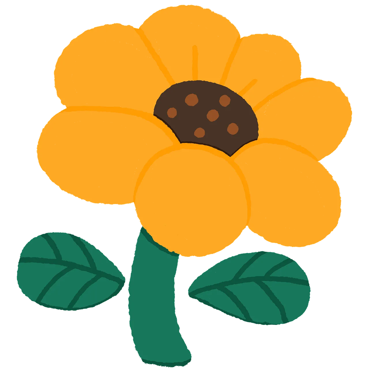 Charming Yellow Flower Cartoon: A Cheerful Botanical Illustration