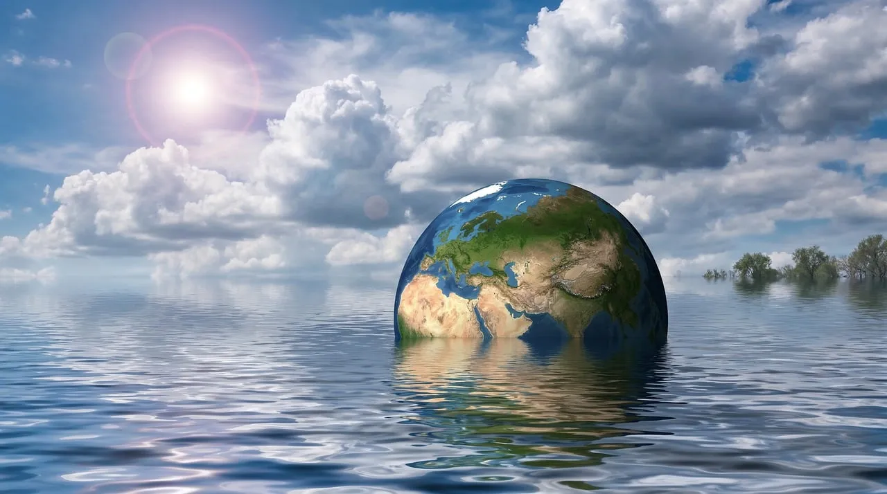 Striking Visual: Earth Submerged - A Global Warming Concept