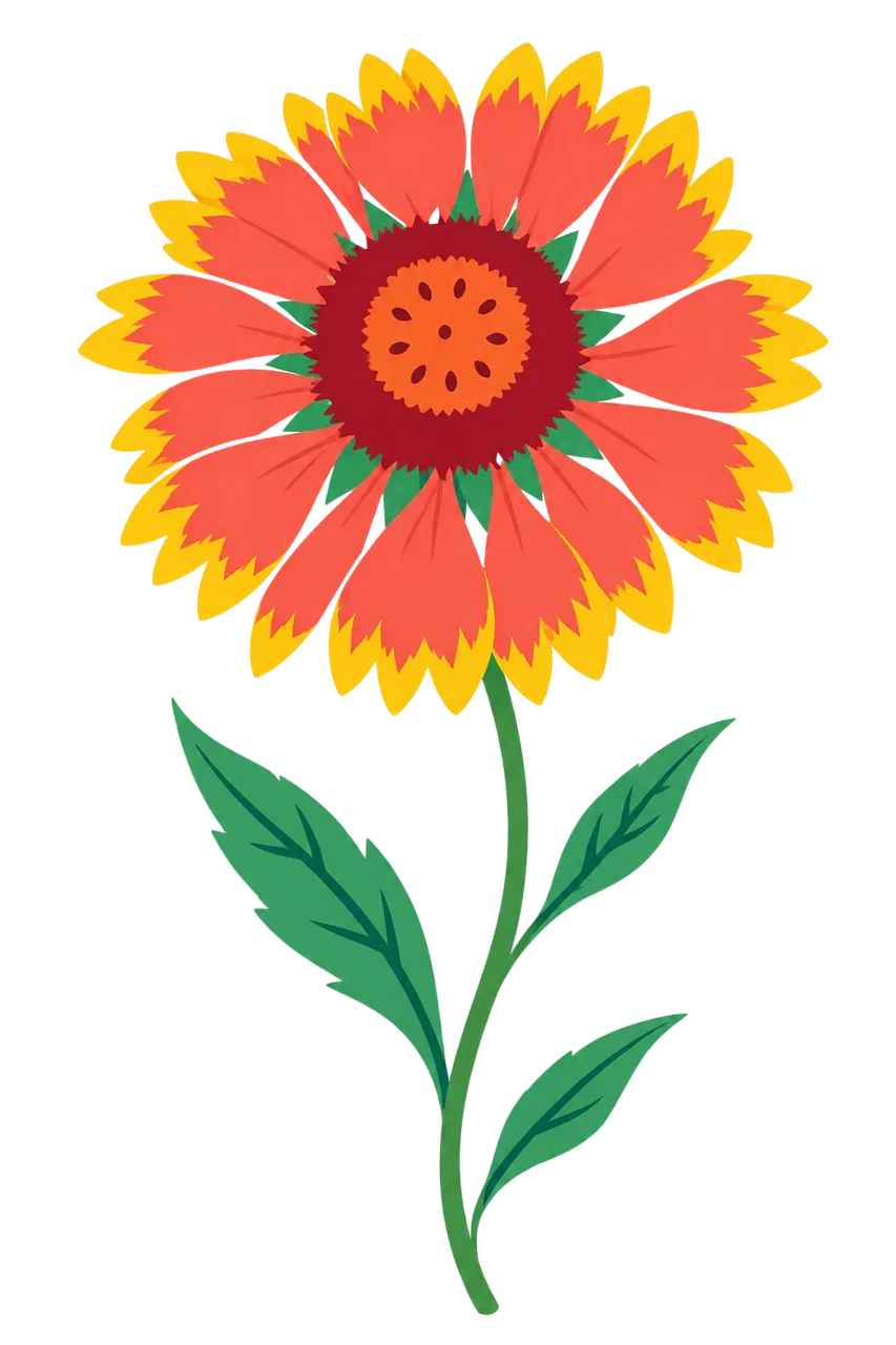 Vibrant Blanket Flower Illustration: A Summer Garden Gem