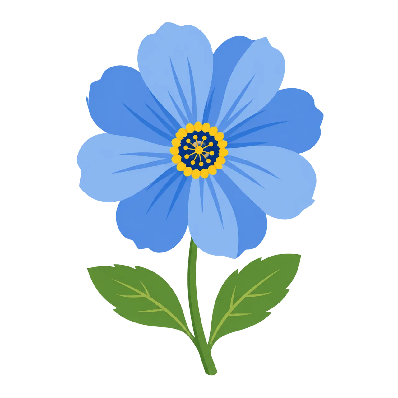 Vibrant Blue Anemone: Captivating Floral Art Illustration