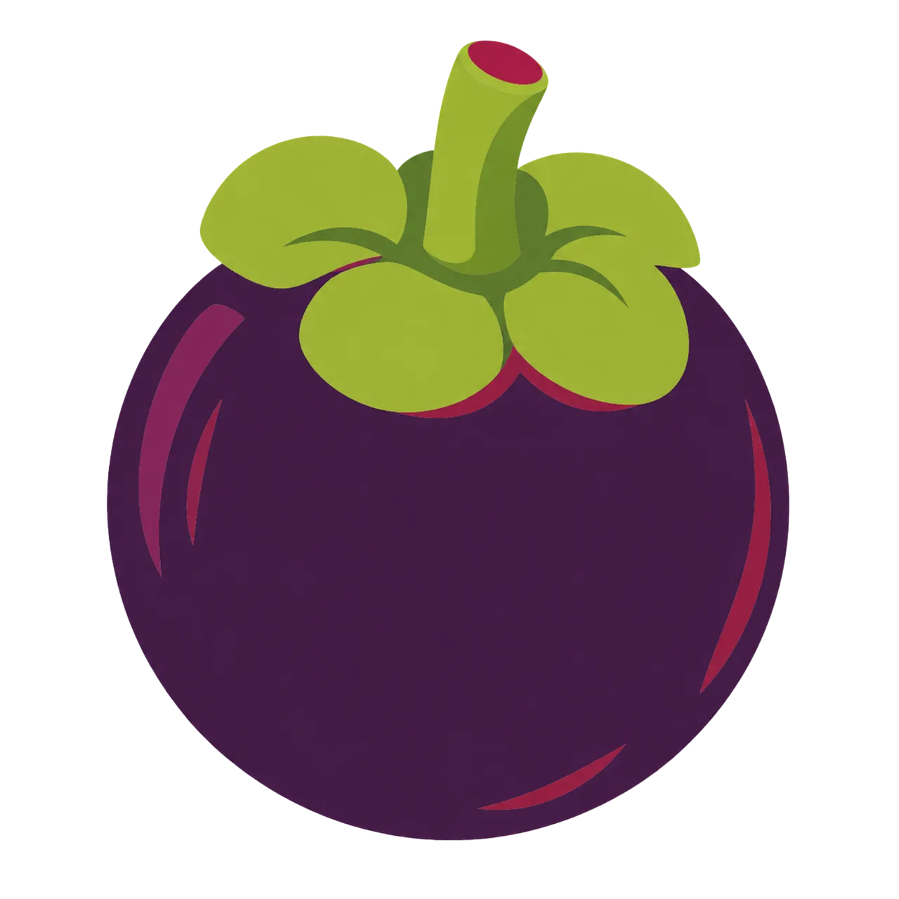 Vibrant Mangosteen: Exotic Purple Fruit Illustration
