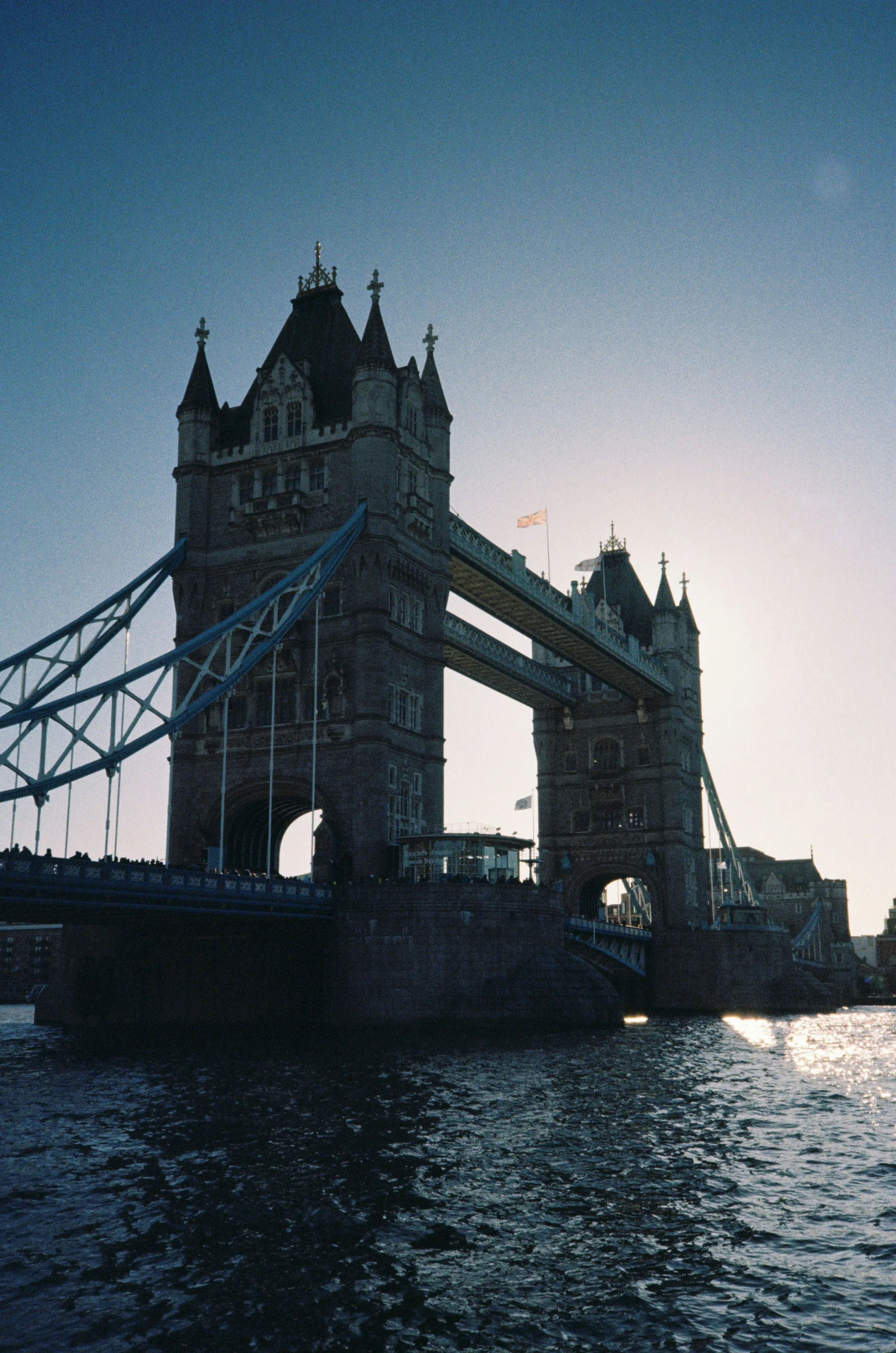 Dramatic Tower Bridge Silhouette Against a Blazing Sky