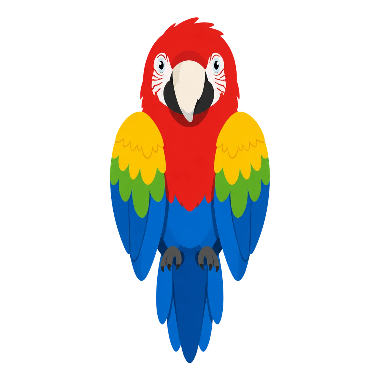 Vibrant Macaw: A Colorful Tropical Bird Illustration