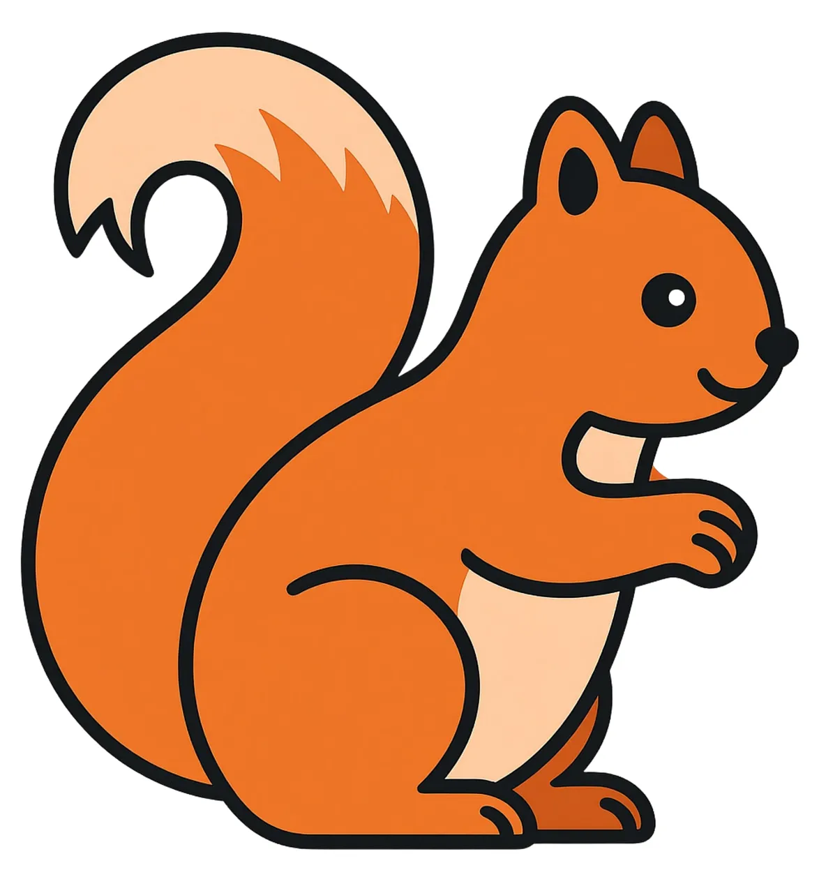 Charming Cartoon Squirrel: Playful & Bright Animal Design