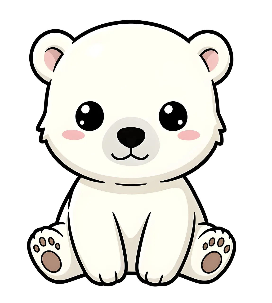 Adorable Chibi Polar Bear Cub Illustration
