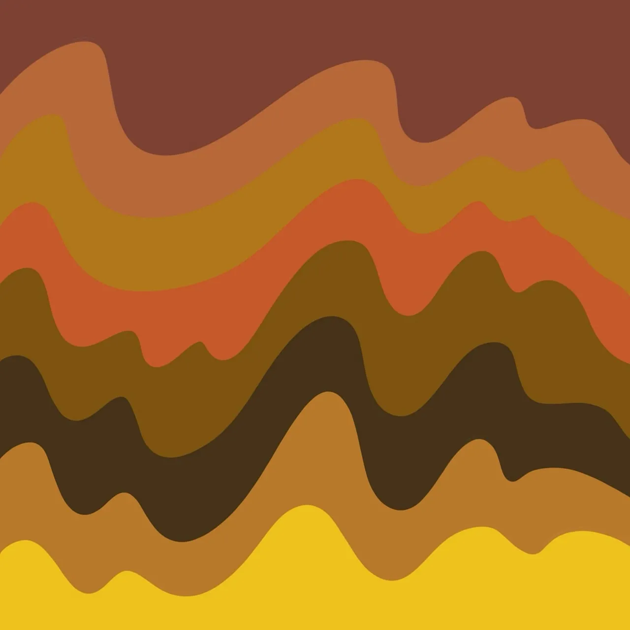 Vibrant Autumn Earth Tones: Seamless Wavy Landscape Design