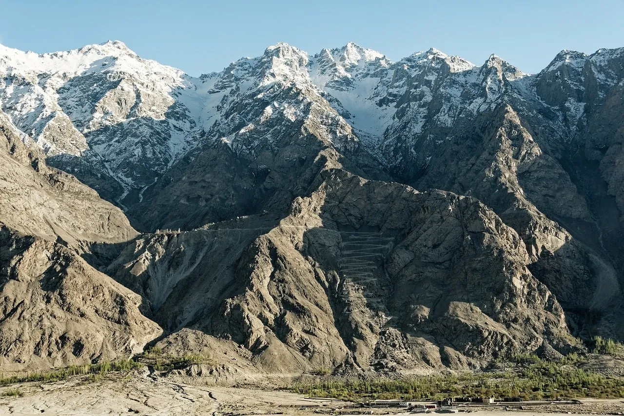 Majestic Karakoram Peaks: Snow-Kissed Grandeur of Skardu