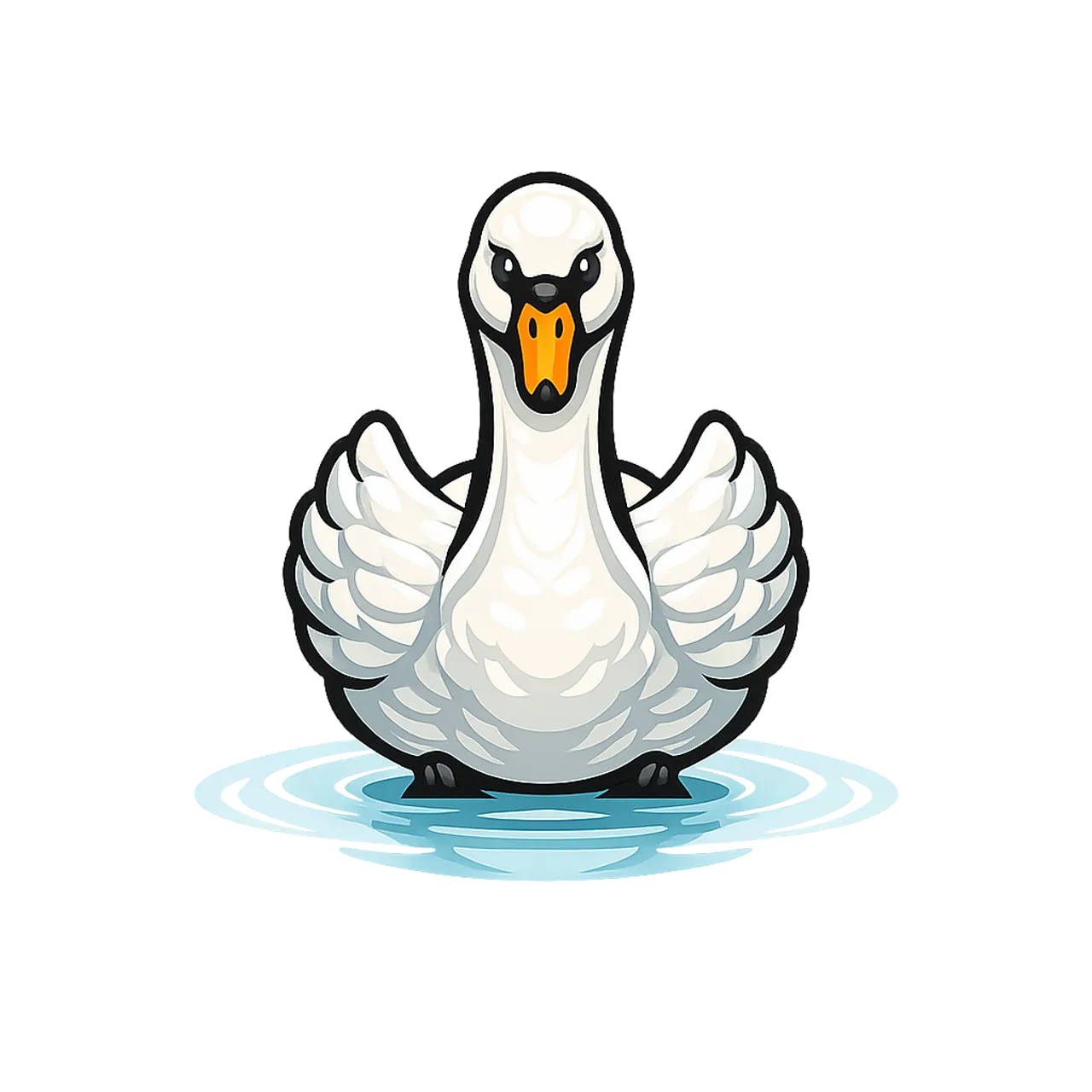 Majestic Swan: Elegant Water Bird Illustration
