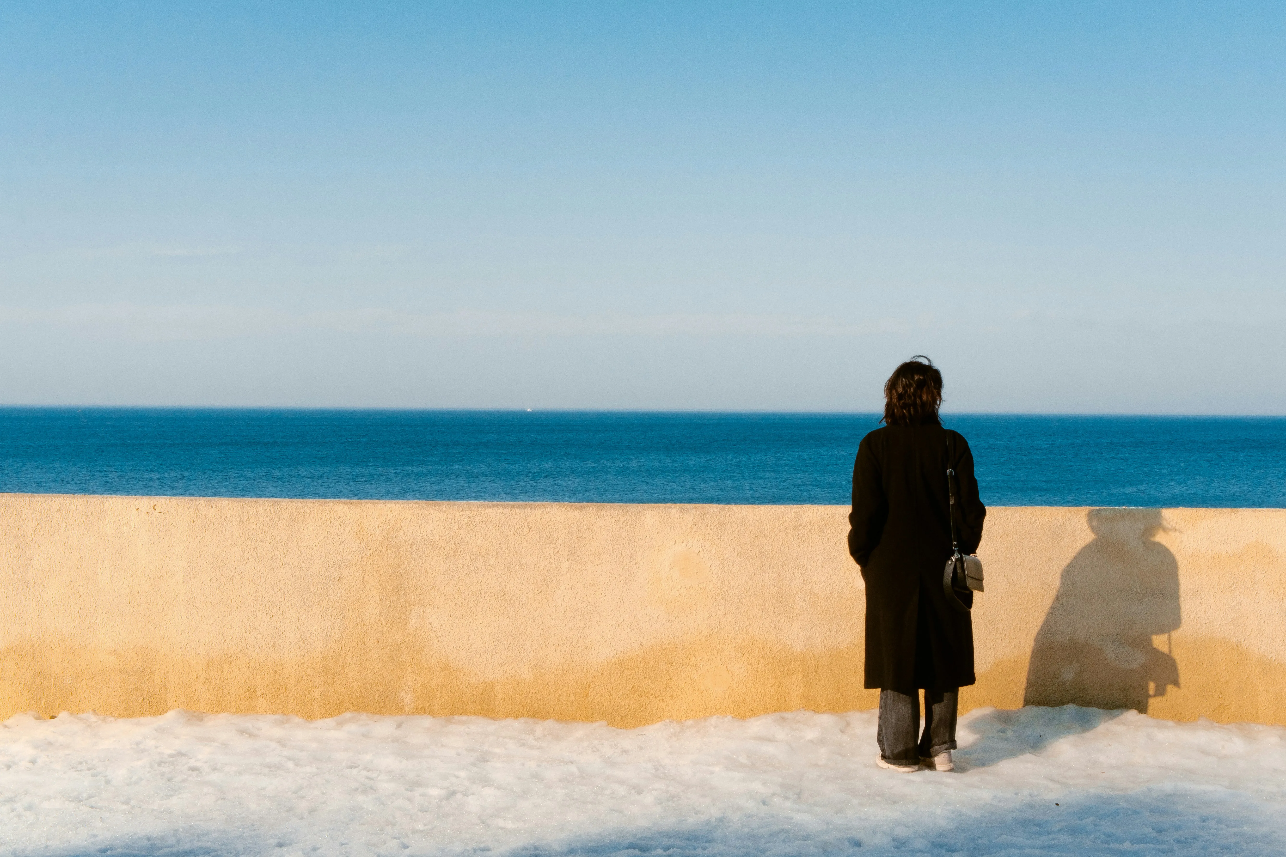 Serene Seascape: Woman Gazing at the Horizon