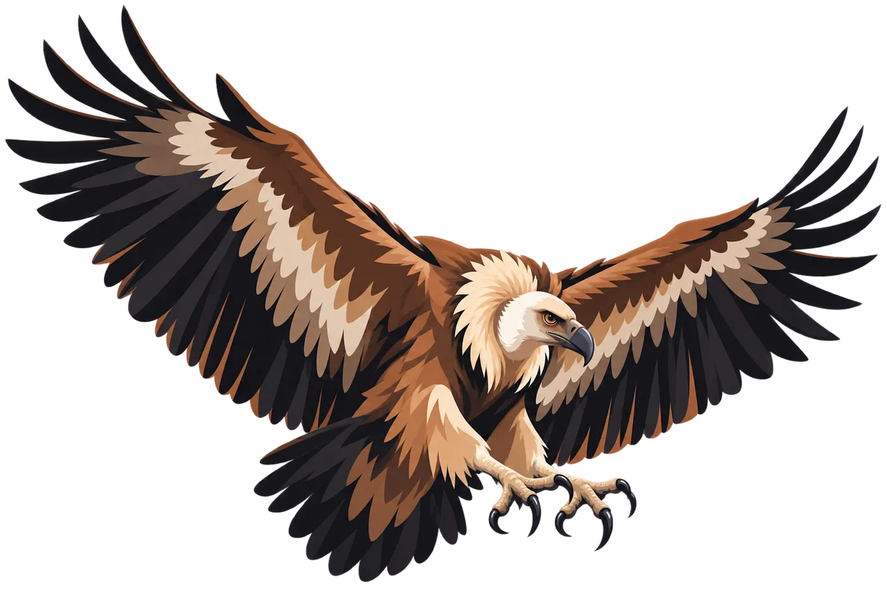 Majestic Griffon Vulture Soaring: A Dramatic Wildlife Illustration