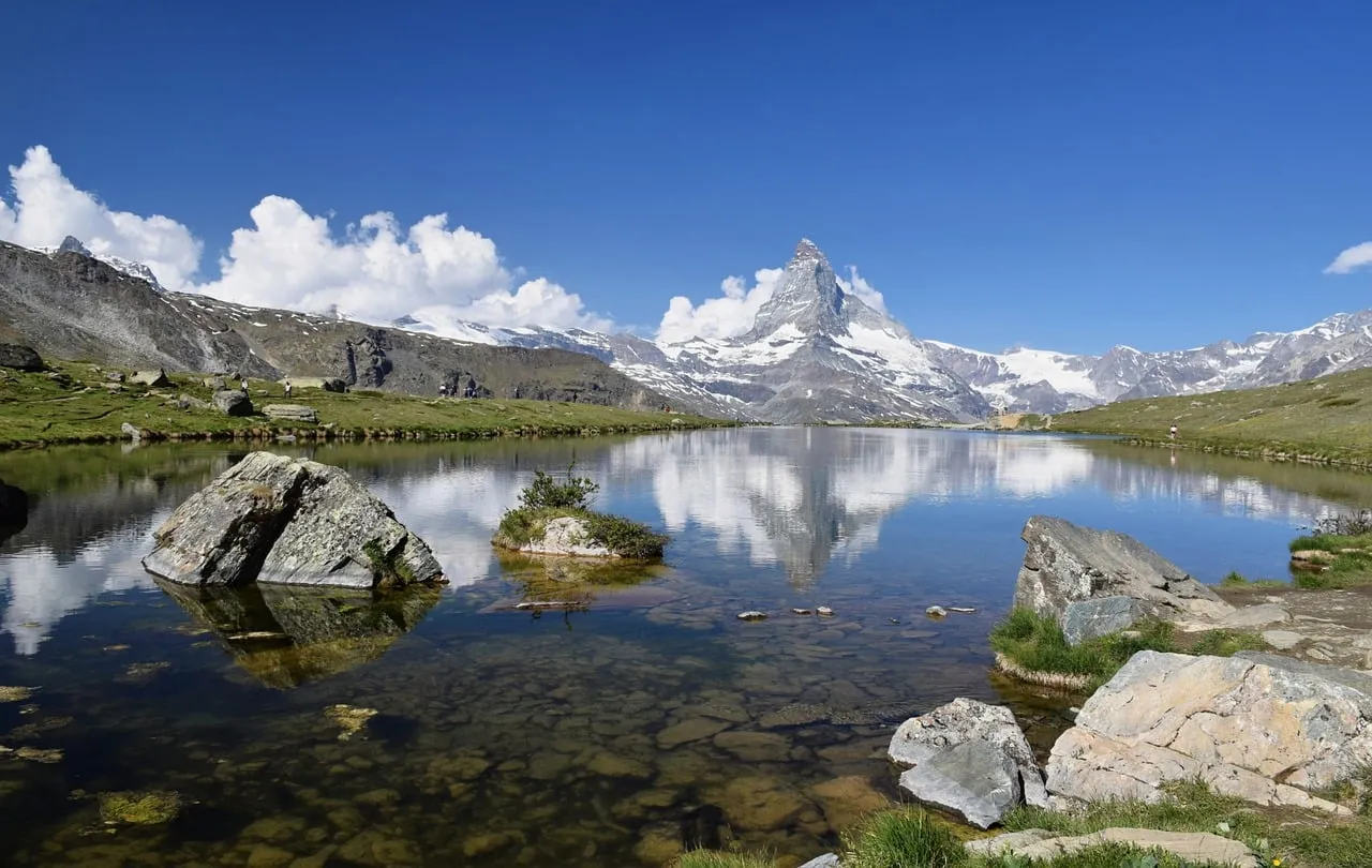 Majestic Matterhorn: Alpine Reflections in Tranquil Lake