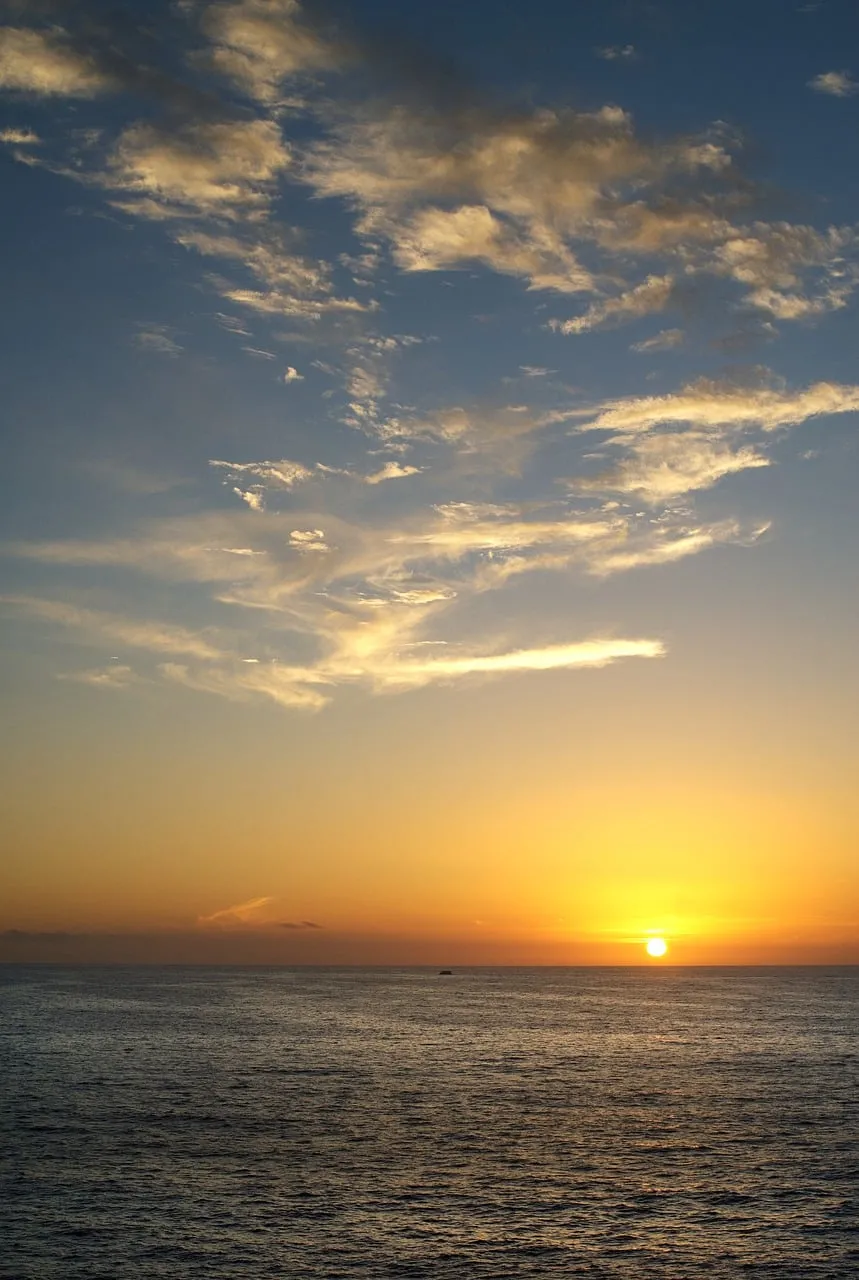 Breathtaking Ocean Sunset: Golden Horizon & Twilight Sky