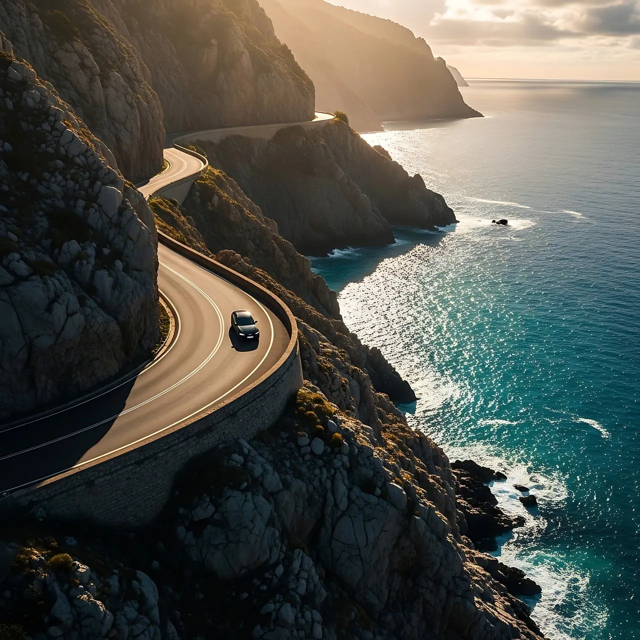 Breathtaking Coastal Drive: Sunset Road Trip Serenity
