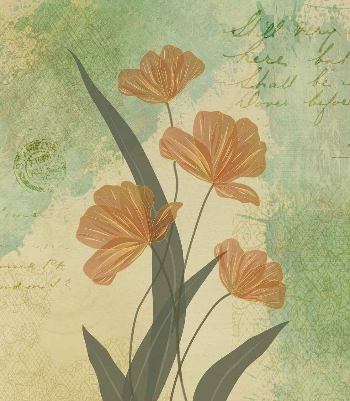 Vintage Watercolor Blooms: Pastel Floral Artistry