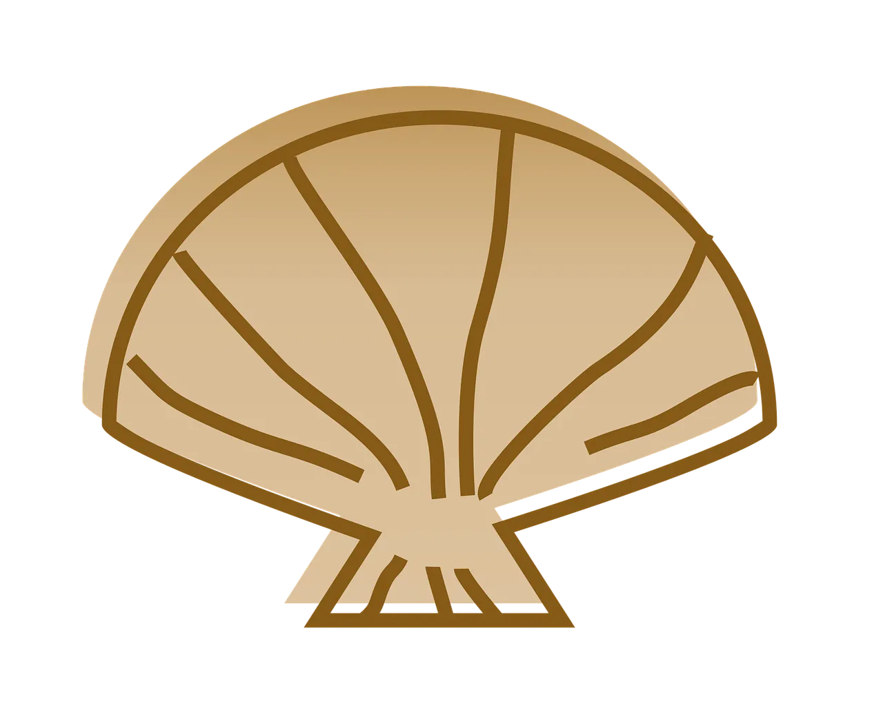 Minimalist Golden Shell: A Simple Marine Icon