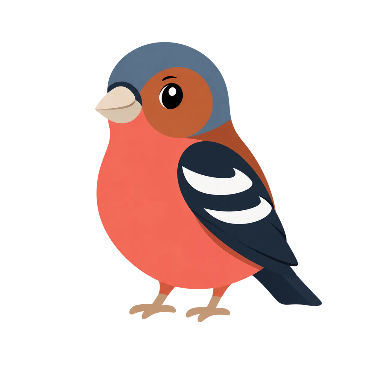 Charming Chaffinch Cartoon: A Cute Garden Bird Illustration