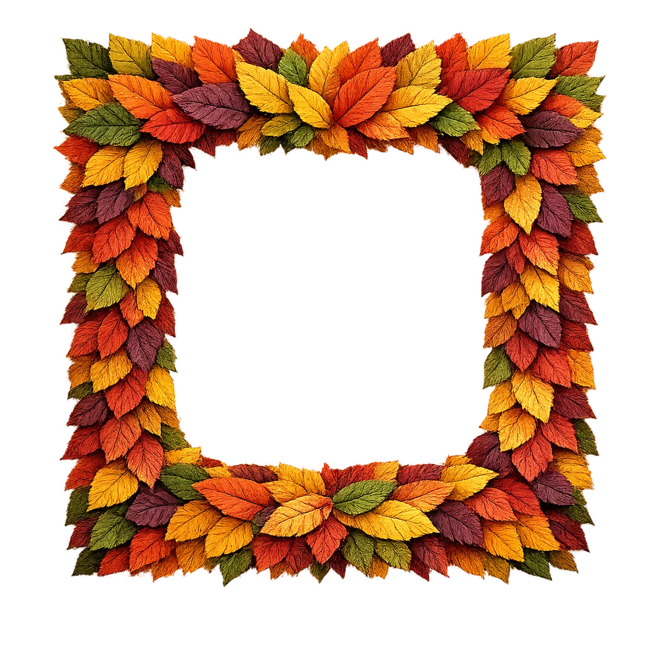Vibrant Autumn Leaf Frame: Nature's Colorful Embrace