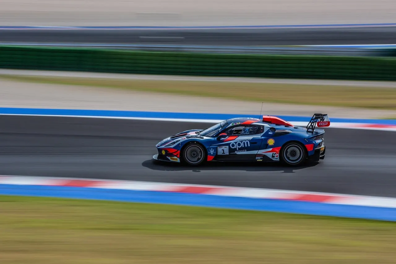 Adrenaline-fueled Maserati GT2 Race Car in Full Speed