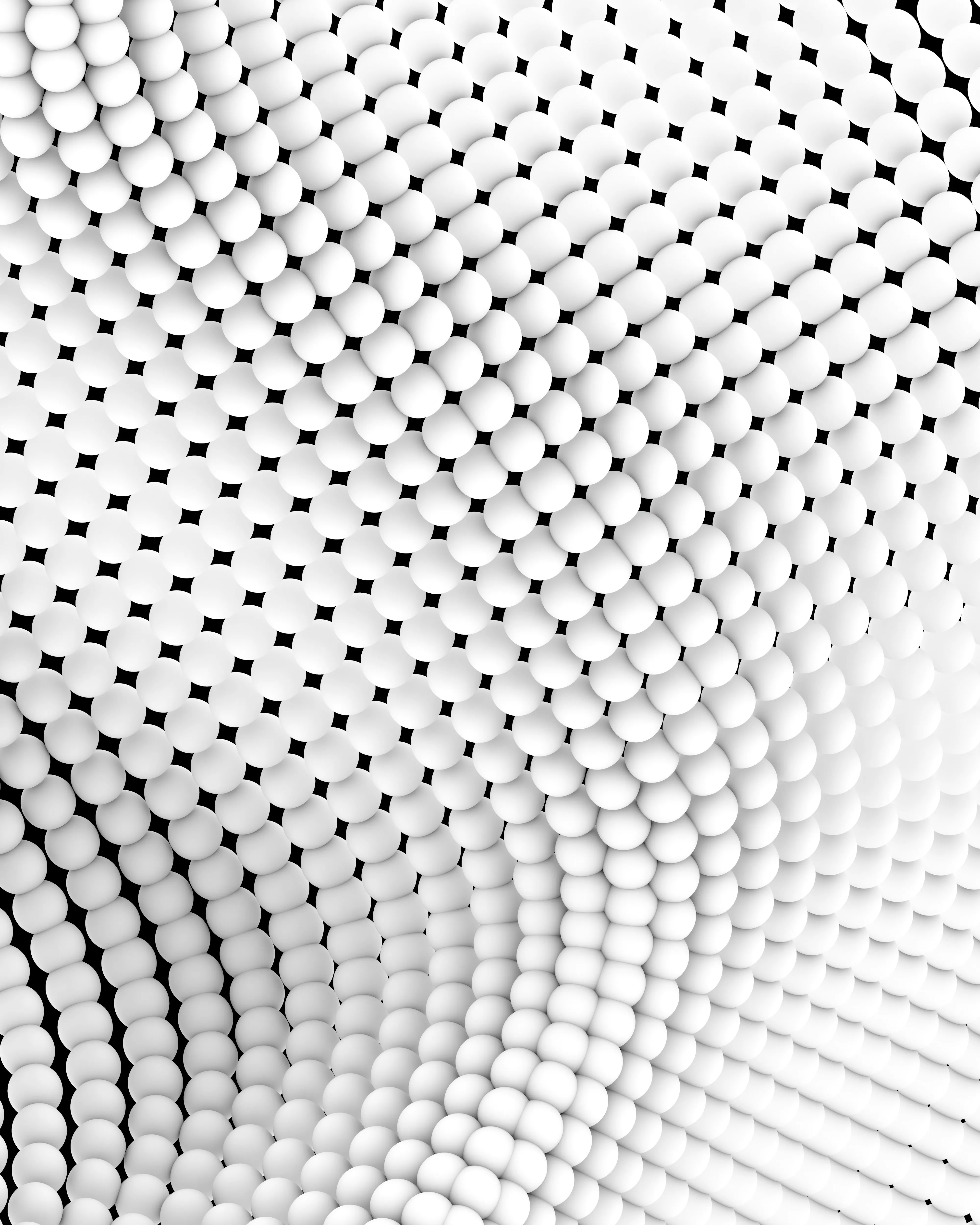Hypnotic White Spheres: A Modern 3D Simulation Texture