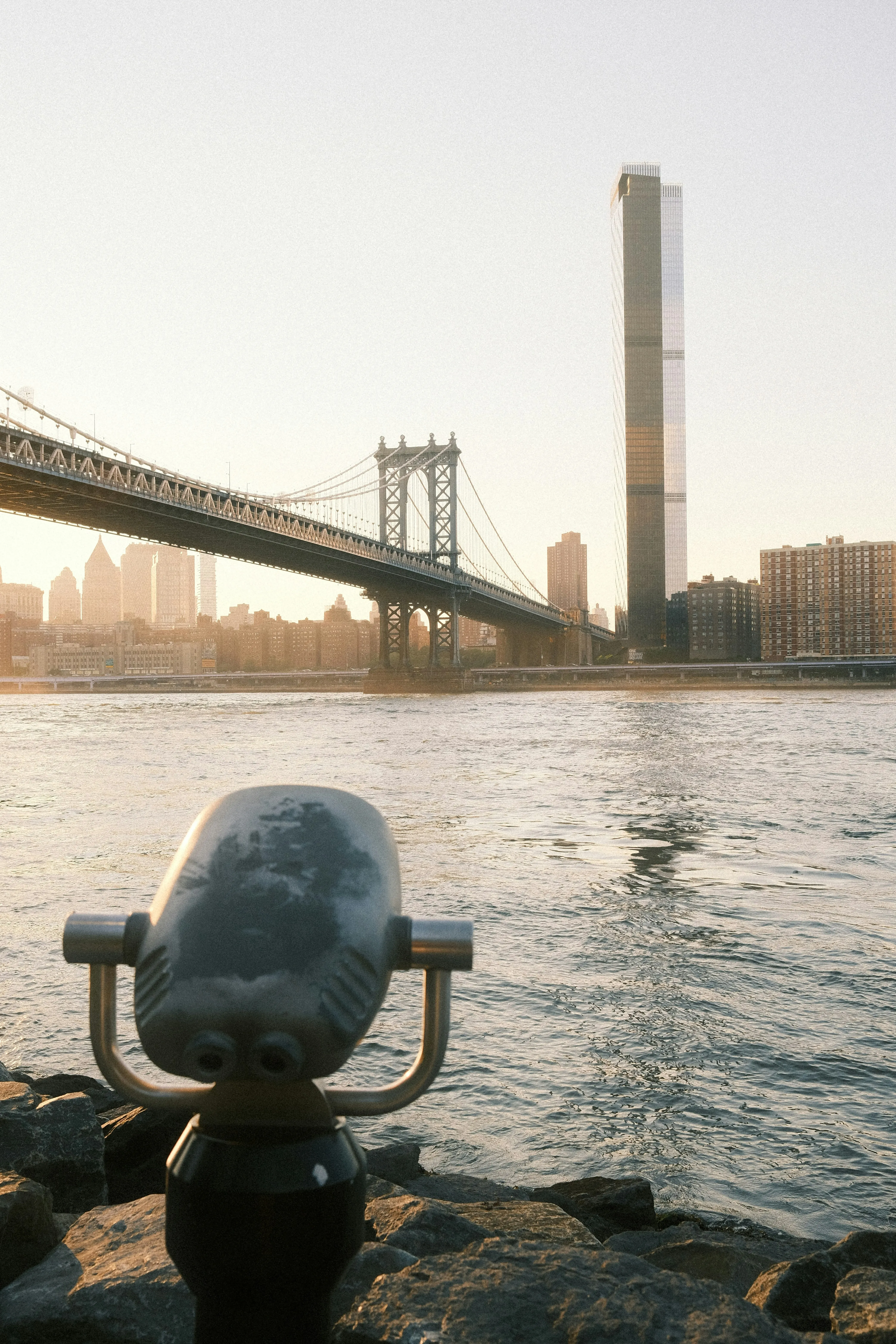Stunning Manhattan Bridge View: Iconic NYC Skyline at Golden Hour