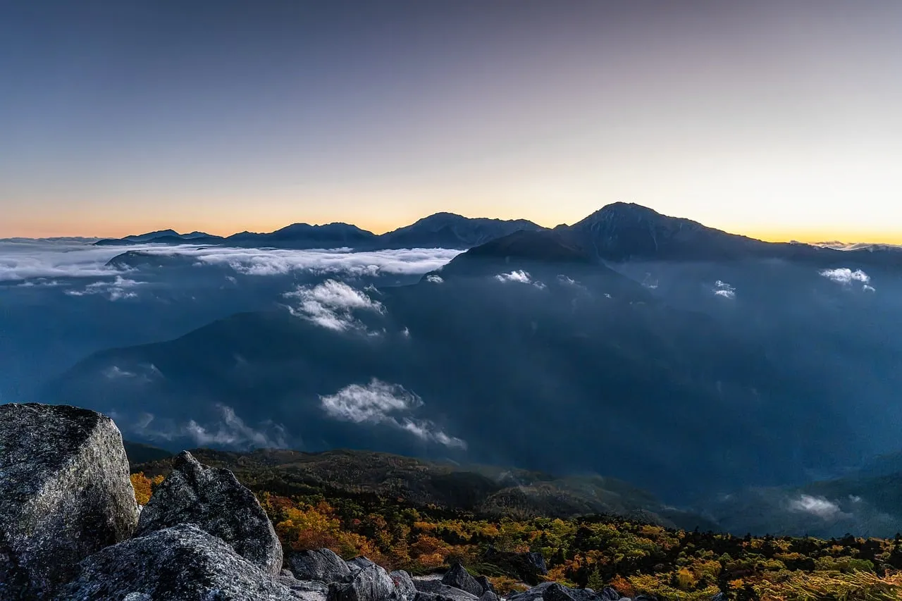 Breathtaking Autumn Sunset over Japan's Southern Alps