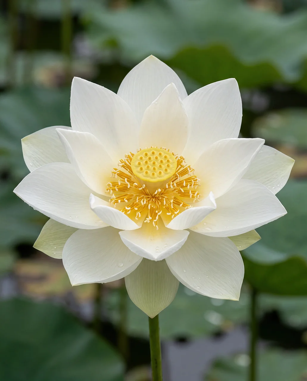 Stunning White Lotus: Serene Bloom for Your Screen