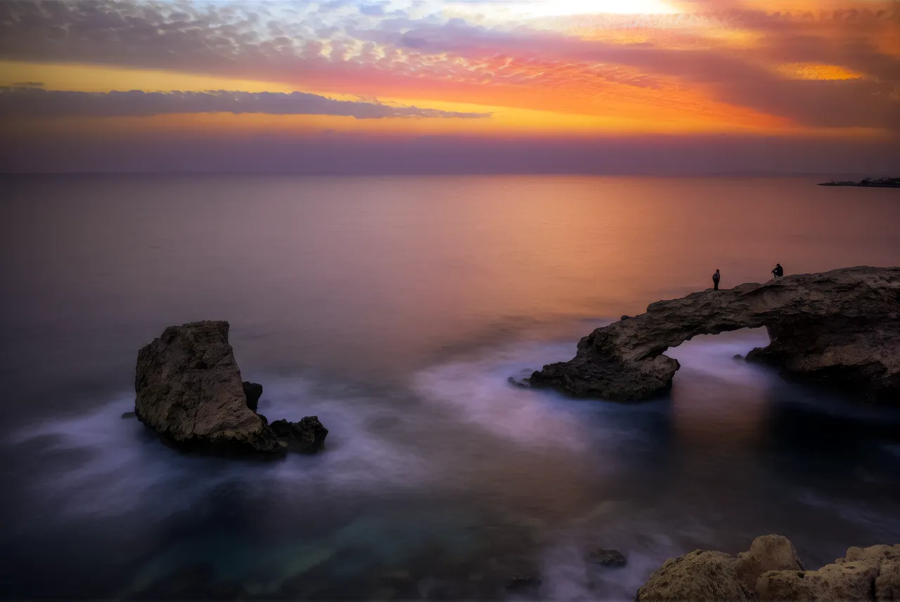 Breathtaking Ayia Napa Sunset: Nature's Arch Over Calm Cyprus Seas