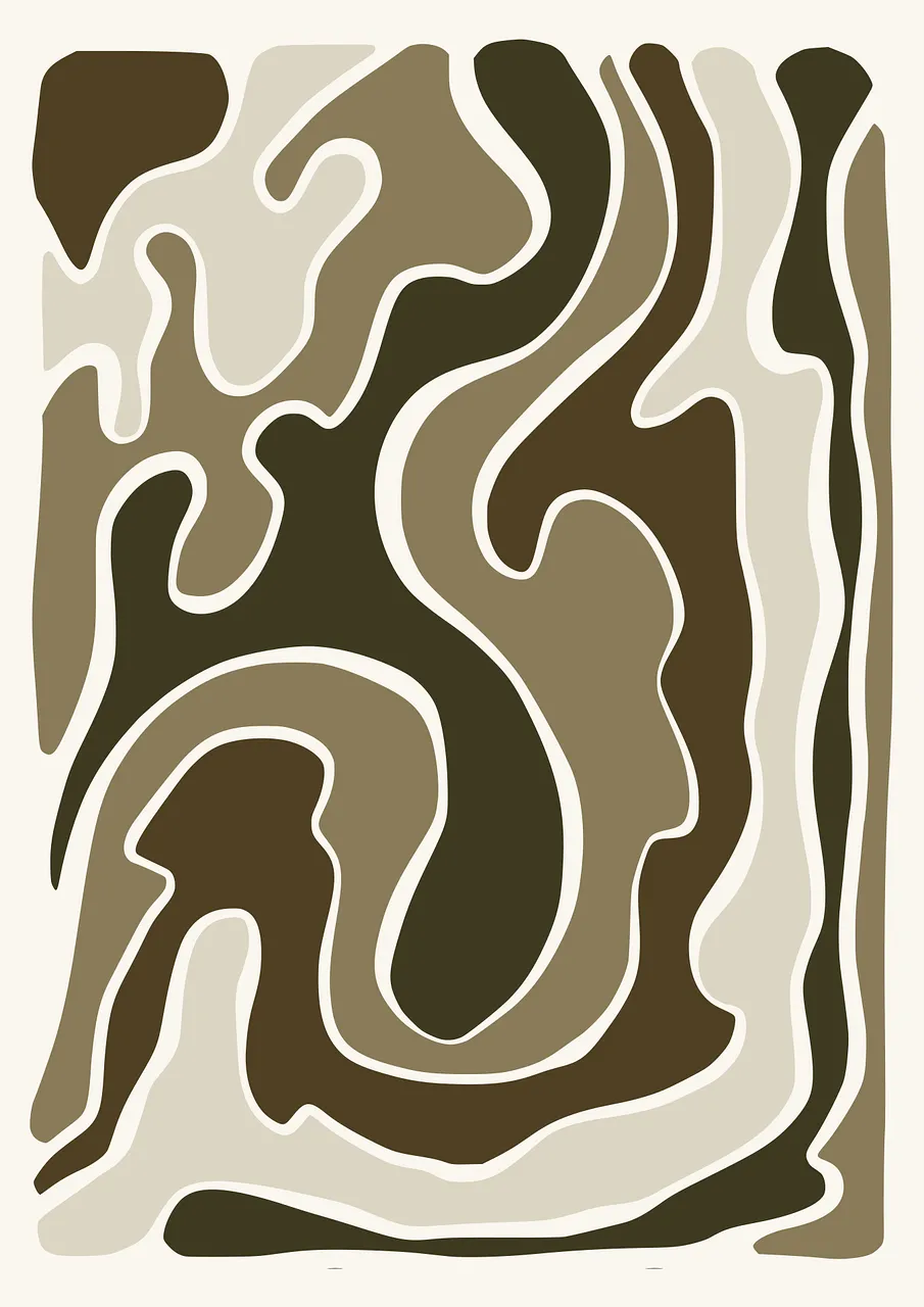 Organic Botanical Abstraction: Earthy Tones Flow