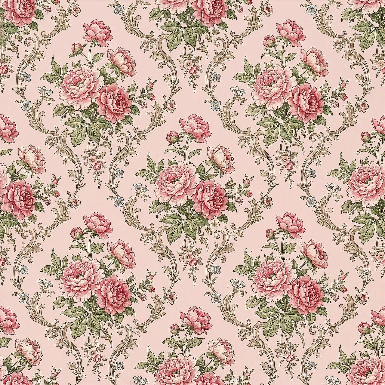 Timeless Elegance: Vintage Peony Floral Pattern